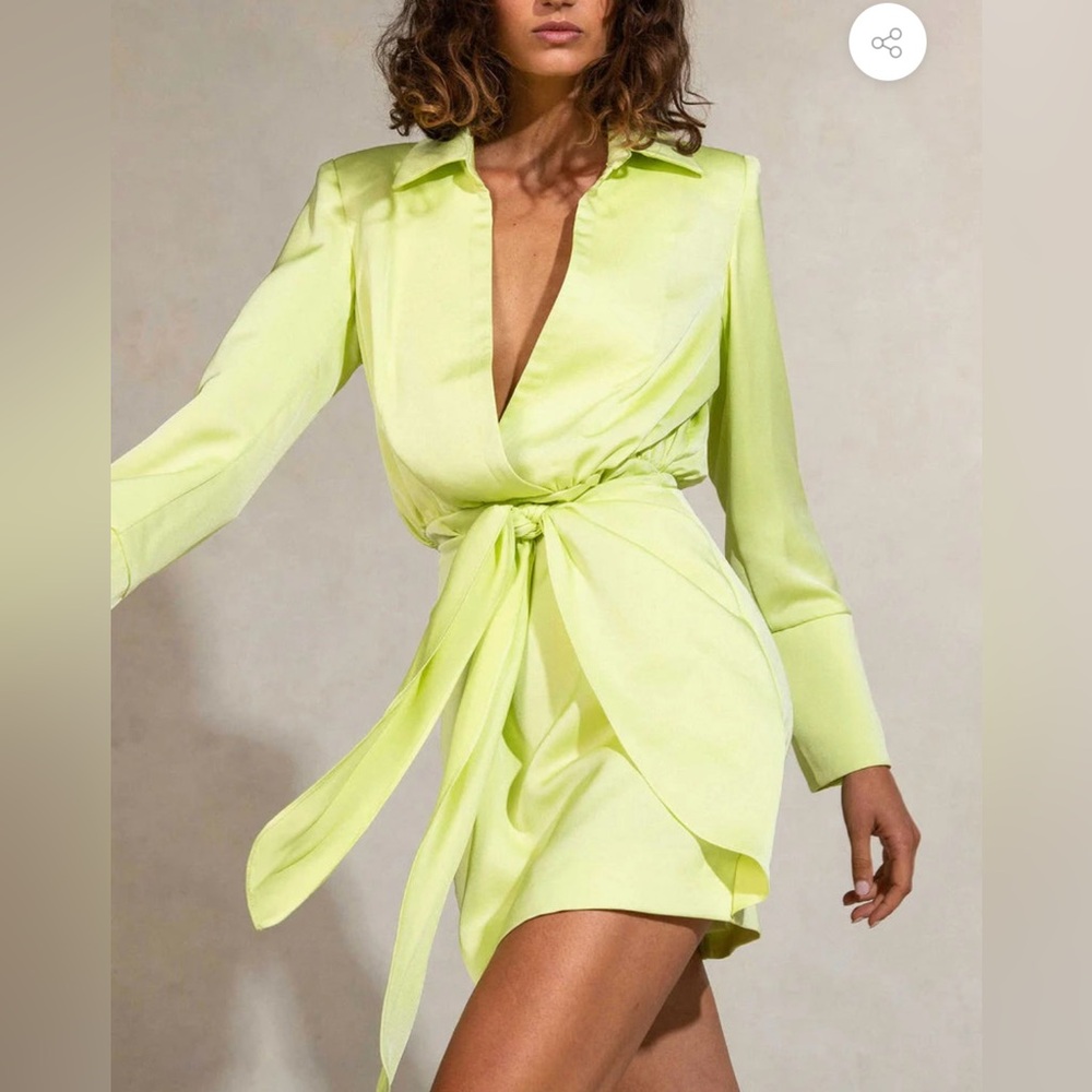 Misha mini satin blazer wrap dress